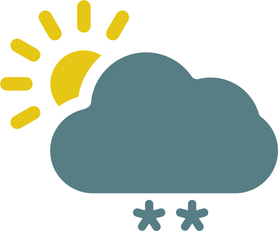Leichte Schneeschauer, Sonne und Wolken Leichte Schneeschauer, Sonne und Wolken